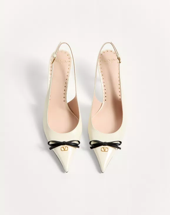 Valentino Bepointy Slingback Pump In Patent Leather And Kidskin 80Mm - Image 5